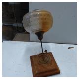 Glass and Metal Antique Wall Mount Lantern or Lamp