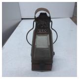 Rustic Metal and Glass Lantern with Handle