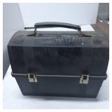 Vintage Plastic Lunch Box with Handle and Clasps