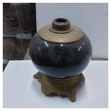 Black Ceramic Lamp Base with Brass Fittings and Or