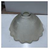 Frosted Glass Ribbed Pendant Light Shade with Scal