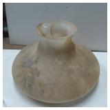 Hand-Painted Frosted Glass Vase with Floral Motif