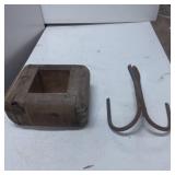 Wooden Square Mold and Metal Hook Tool Set