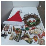 Christmas Decorations Including Ornaments, Wreath,