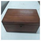 Wooden Humidor with Hinged Lid and Interior Compar