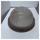 Industrial Glass Dome Light Fixture with Metal Bas