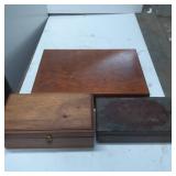 Three All-Wooden Boxes with Hinged Lids