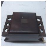 Wooden Humidor with Compartments and Inlaid Plaque