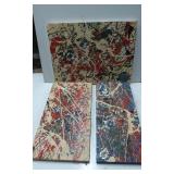 Three Abstract Acrylic Paintings on Canvas