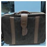 Timson Luggage Bag With Leather Straps and Tweed F