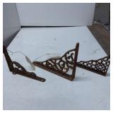 Three Decorative Metal Shelf Brackets with Ornate