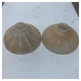 Fluted Glass Light Shades with Beige-Toned Finish