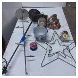 Household Decor and Metalware Lot with Ceramic Acc