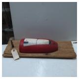 Wooden Wall-Mounted Half-Hull Model of a Red and W