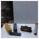 Five Model Train Cars, Various Types and Colors