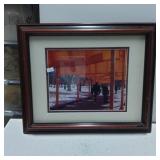 Framed Photograph of Outdoor Scene with Red Overla