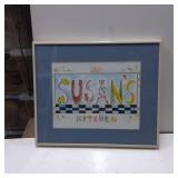 Framed Decorative Artwork Featuring ï¿½Susanï¿½s Kitch