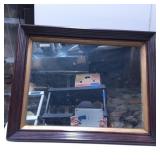 Rectangular Wooden-Framed Mirror with Dual-Tone Bo