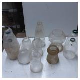 Vintage Frosted and Clear Glass Lamp Shades