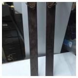 Wooden Skis with Leather Bindings, Approximately 9