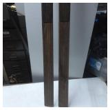 Wooden Skis with Grooved Design, Approximately 6 F