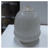 Opaque White Glass Light Fixture Shade with Ribbed