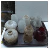 Nine Assorted Glass Lamp Shades