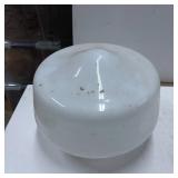 White Glass Light Fixture Shade with Circular Desi