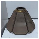 Geometric Glass and Brass Light Fixture Shade