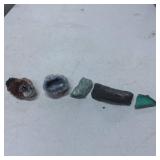 Five Mineral and Rock Specimens in Various Forms