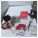 Lot Including Novelty Items, Book, and Decorative