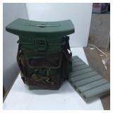 Green Military-Style Storage Box with Camo Pouch a