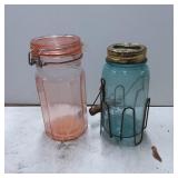 Glass Storage Jars with Metal Holder