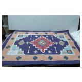 Handwoven Geometric Design Rug with Multicolor Pat