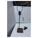Metal Table Lamp Base with Square Platform and Ele