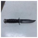 Fixed-Blade Knife with Black Handle and Hexagonal