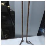 55-Inch Wooden Ski Poles with Leather Straps and M