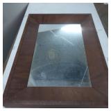 Rectangular Wooden-Framed Mirror, 22 Inches Tall,