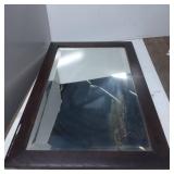 Rectangular Wall Mirror with Wooden Frame, 27ï¿½17 I