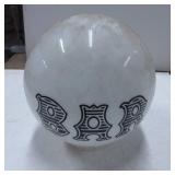 Vintage White Globe Lamp Shade with ï¿½Barï¿½ Design