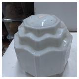 White Milk Glass Geometric Ceiling Light Shade