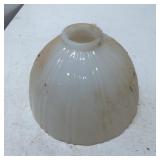 White Ribbed Glass Light Fixture Shade with Flared