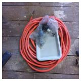 Coiled Orange Air Hose with Pneumatic Tool and Acc