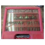 Forstner Drill Bits in Red Plastic Storage Case