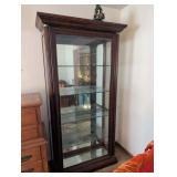Large Glass-Front Curio Cabinet with Wood Frame