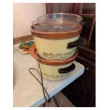 Vintage Electric Crock Pots with Floral Design