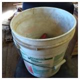 White Plastic Sheetrock Bucket with Assorted Items