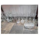 Clear Glass Vases, Pitchers, and Serving Dishes
