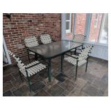 Patio Set with Metal Frame Glass Table and Five Ch