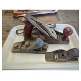 Three Vintage Wooden and Metal Hand Planes